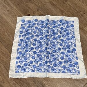 Turnbull & Asser Blue and White Floral Pocket Square